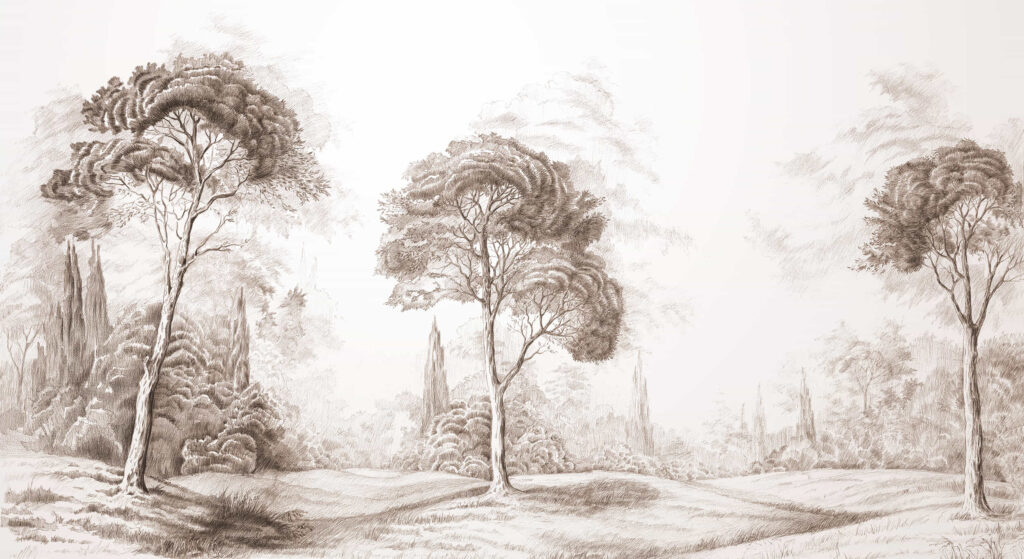 N35 Royal Forest Art silk SEPIA