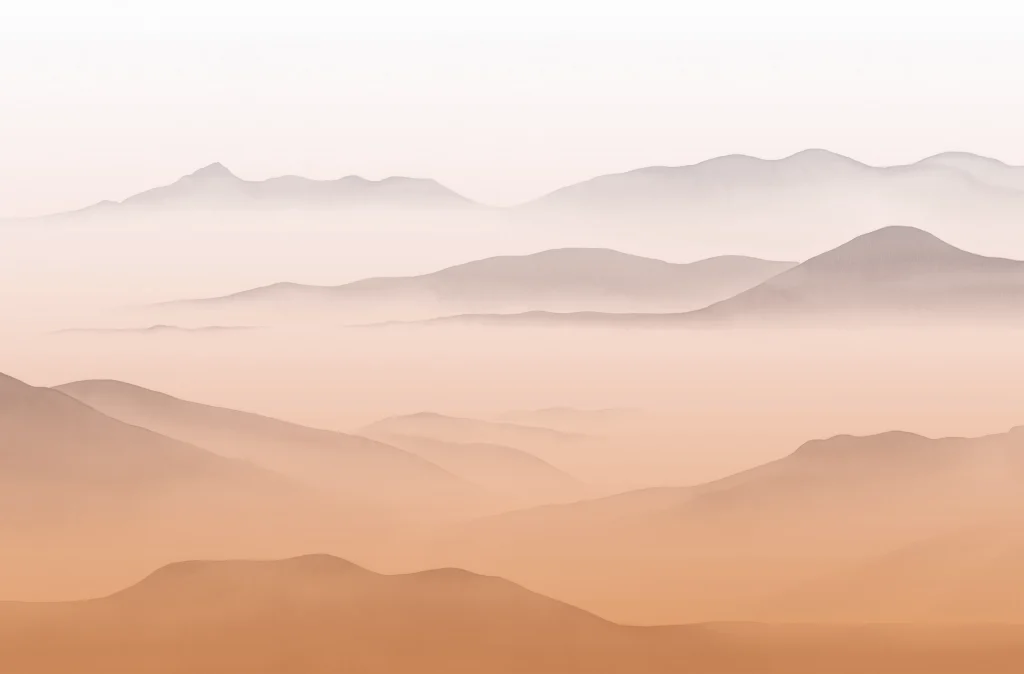 A25 Milky Mountains Sunset Art Silk