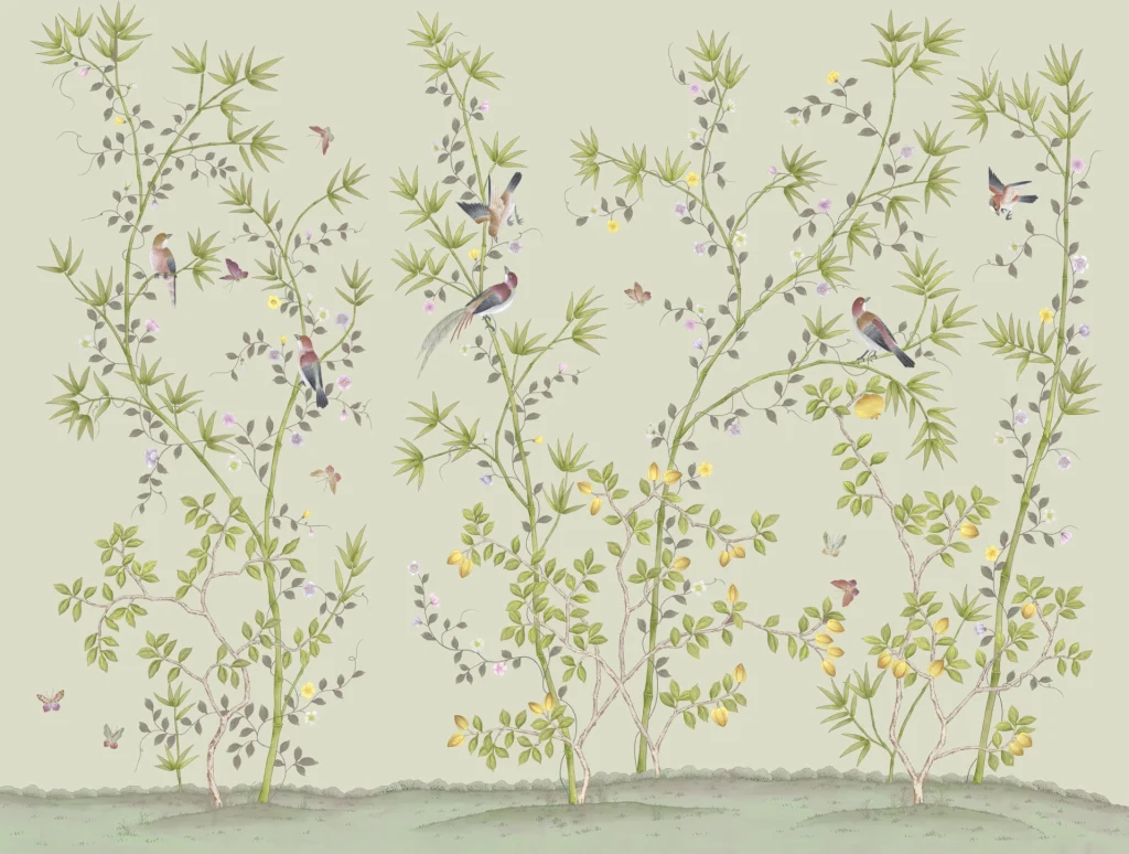 В13 Bamboo Blossom Art Silk  Green