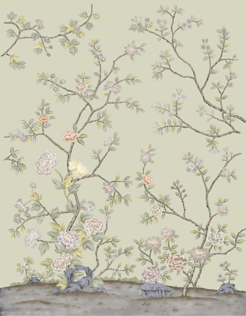 B11 Modest Art Peony Garden Art Silk GREEN