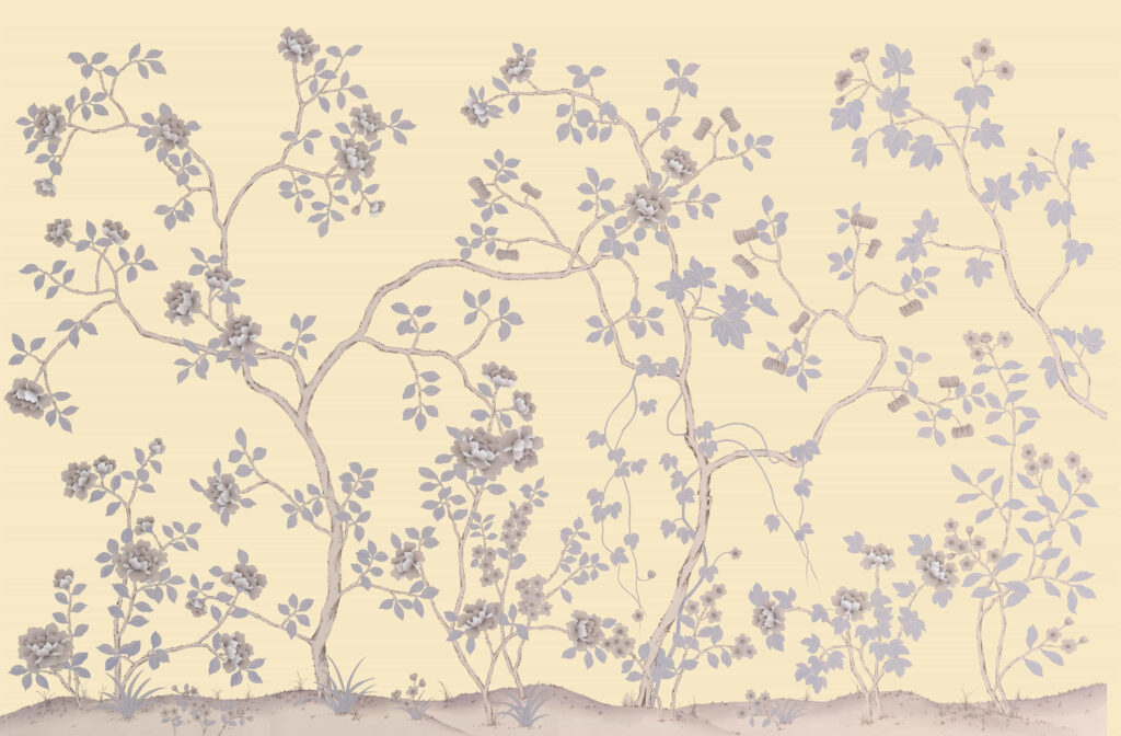 В18 Modest Art Country Side Mansion Art silk YELLOW