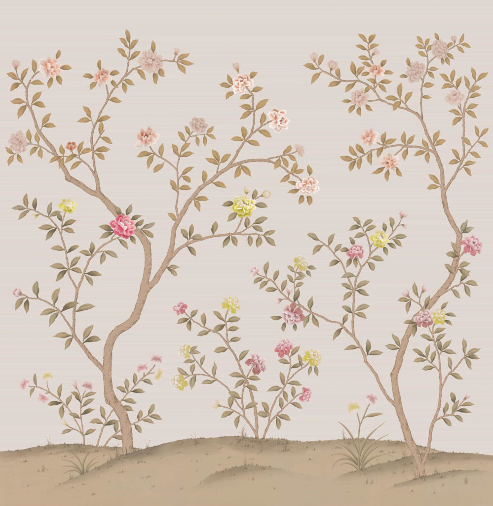 В42 Modest Art Rose Tree Art silk BROWN