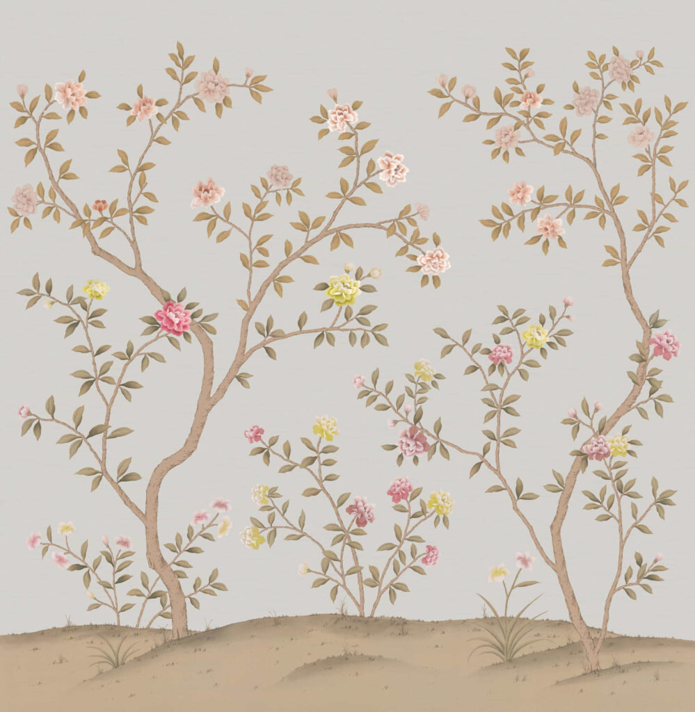 В42 Modest Art Rose Tree Art silk  GREY