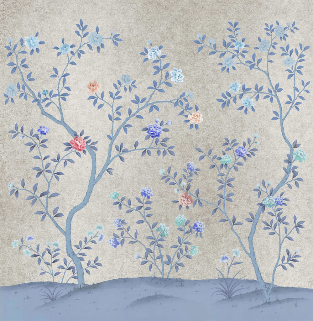 В42 2 Modest Art Rose Tree Gold leaf 25