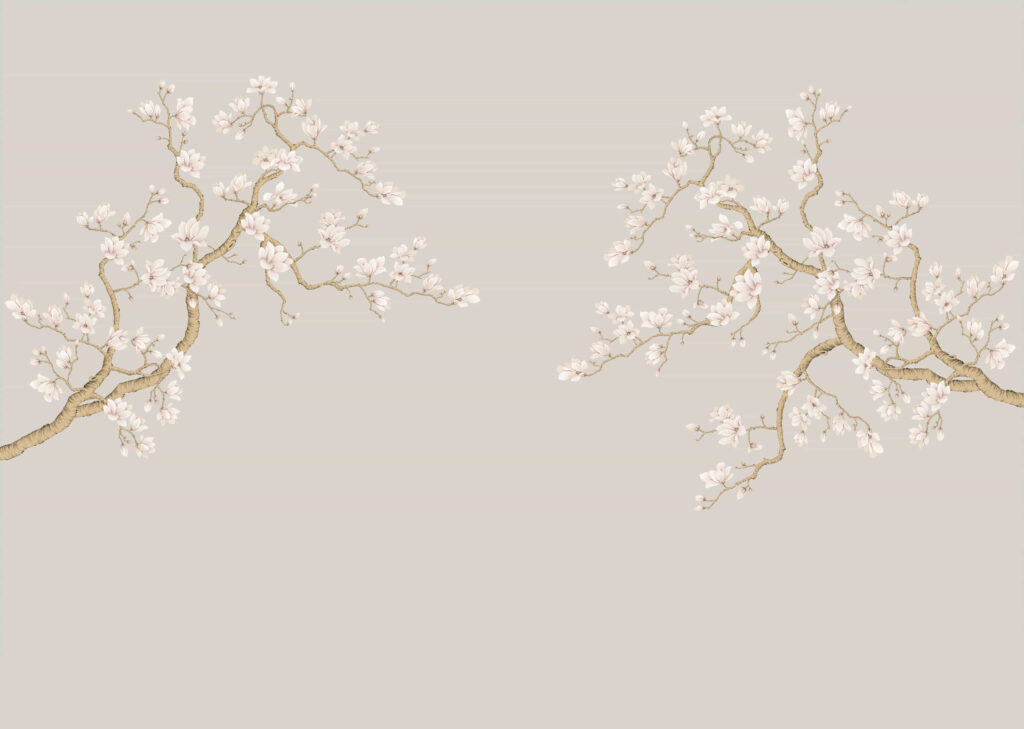 B49 Modest Art Magnolia Poem Art silk CREAM