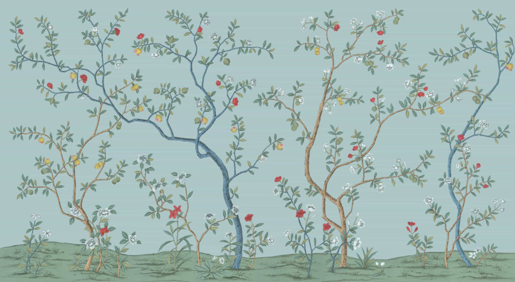 В8 Modest Art Pomegranate Kingdom Art silk BLUE