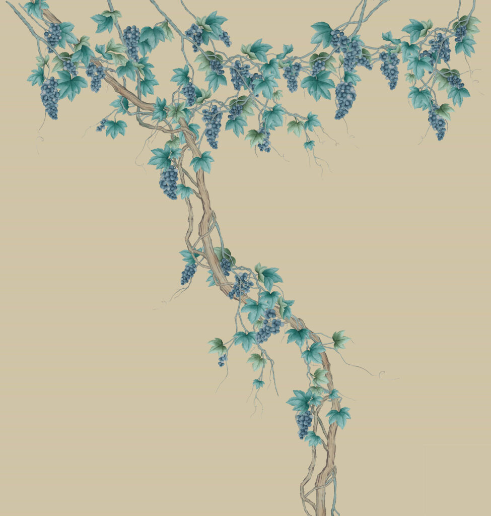 C5 Modest Art Grape Leaves Art silk YELLOW