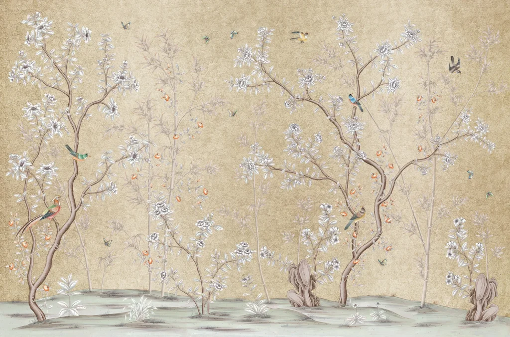 В55 Bamboo and Roses Gold Leaf 19