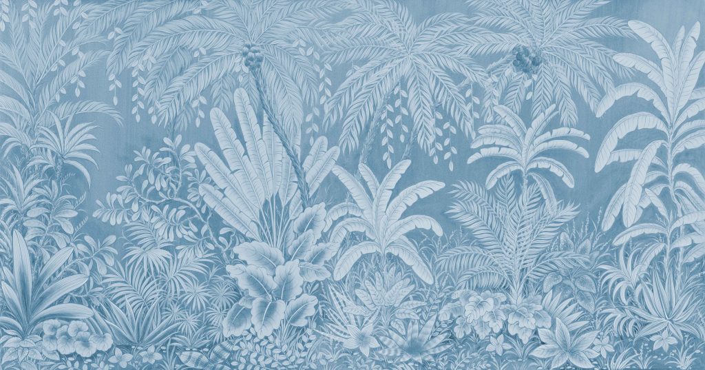 N40 Jungle Fantasy Azure Art Silk