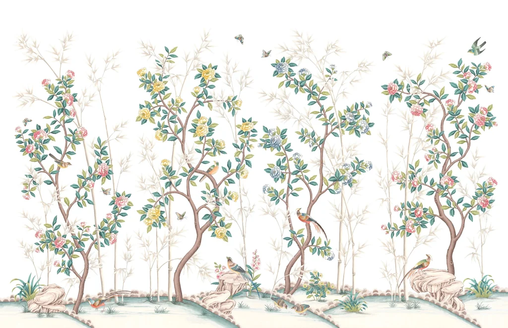 В36 Gardens of Versailles Art Silk White
