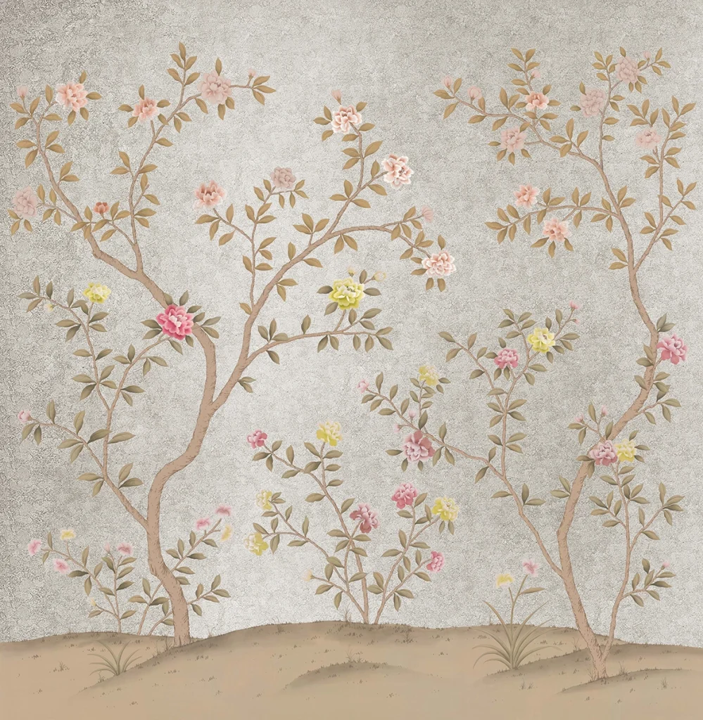 В42 Modest Art Rose Tree 1 Gold Leaf 25