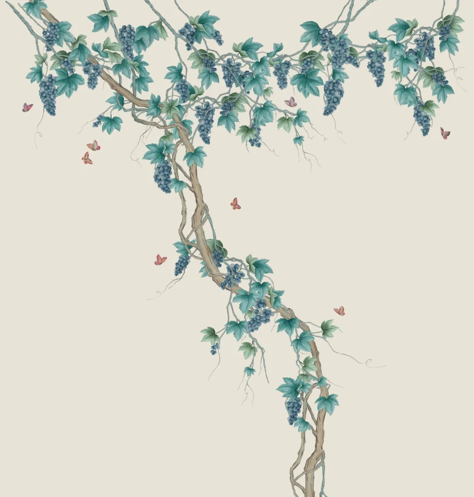 GRAPE LEAVES / C5 / HAND PAINTED