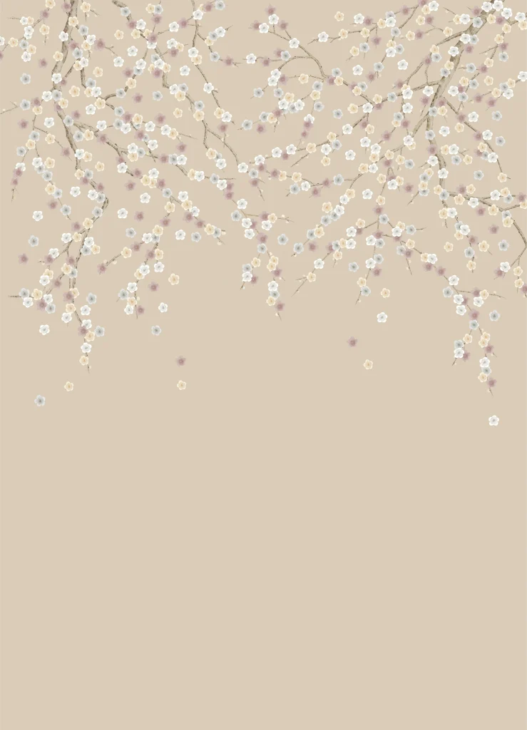 SAKURA FLOWERS / D3 / HAND PAINTED
